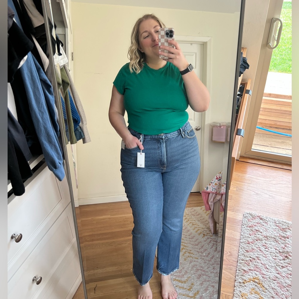 Good American Soft-Tech Good Curve Straight Jeans